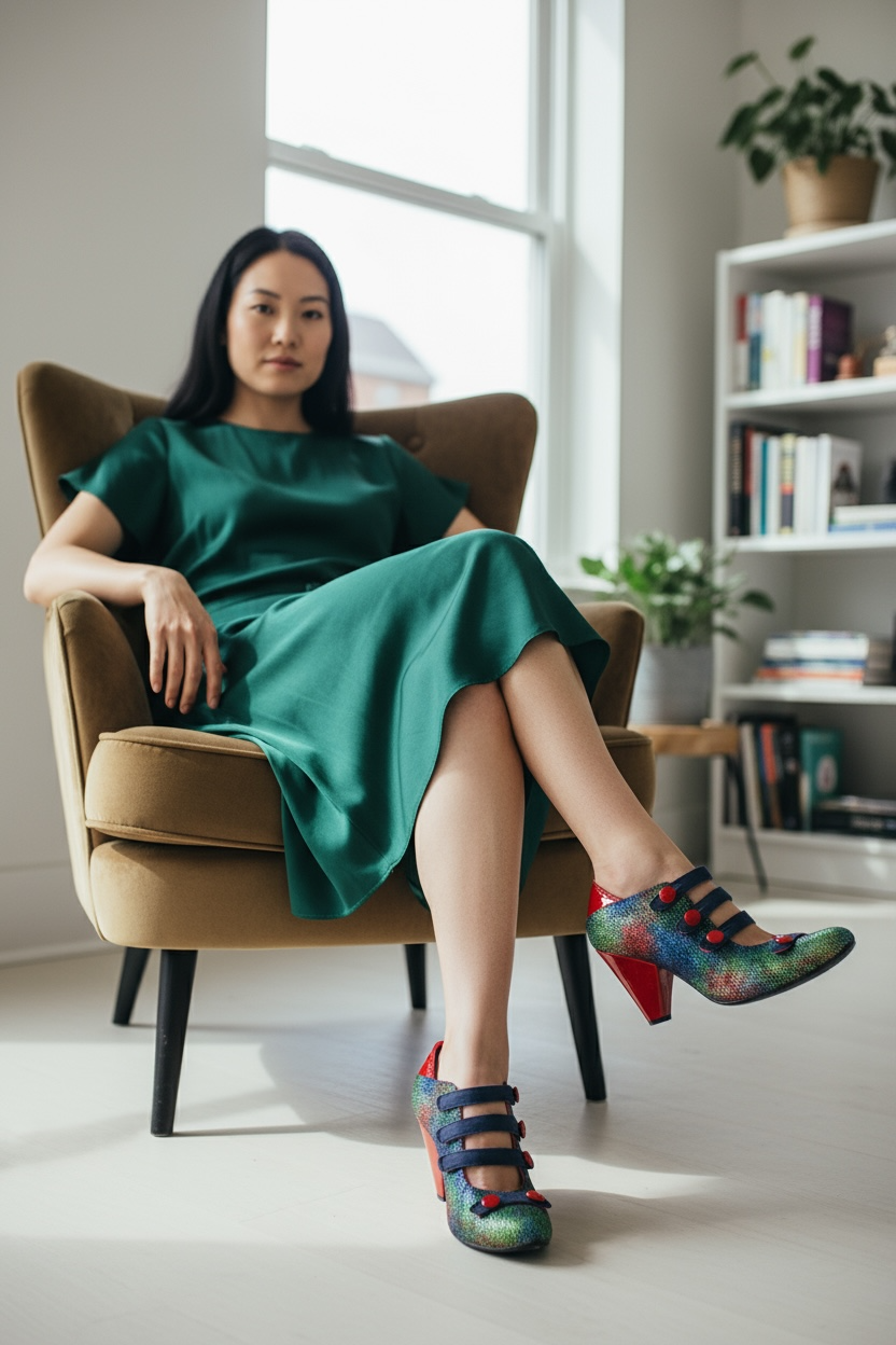 Voila - Blue Multi/Red Patent - Chanii B