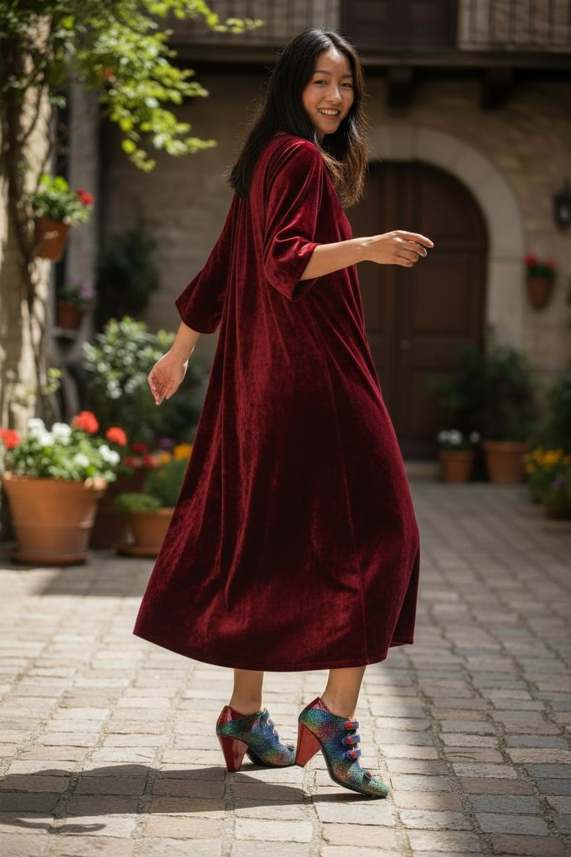 Voila - Blue Multi/Red Patent - Chanii B