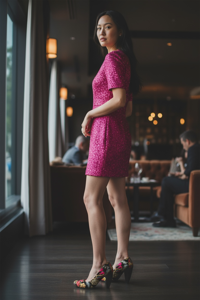 Inglaterre - Black velvet high heel shoe - Chanii B