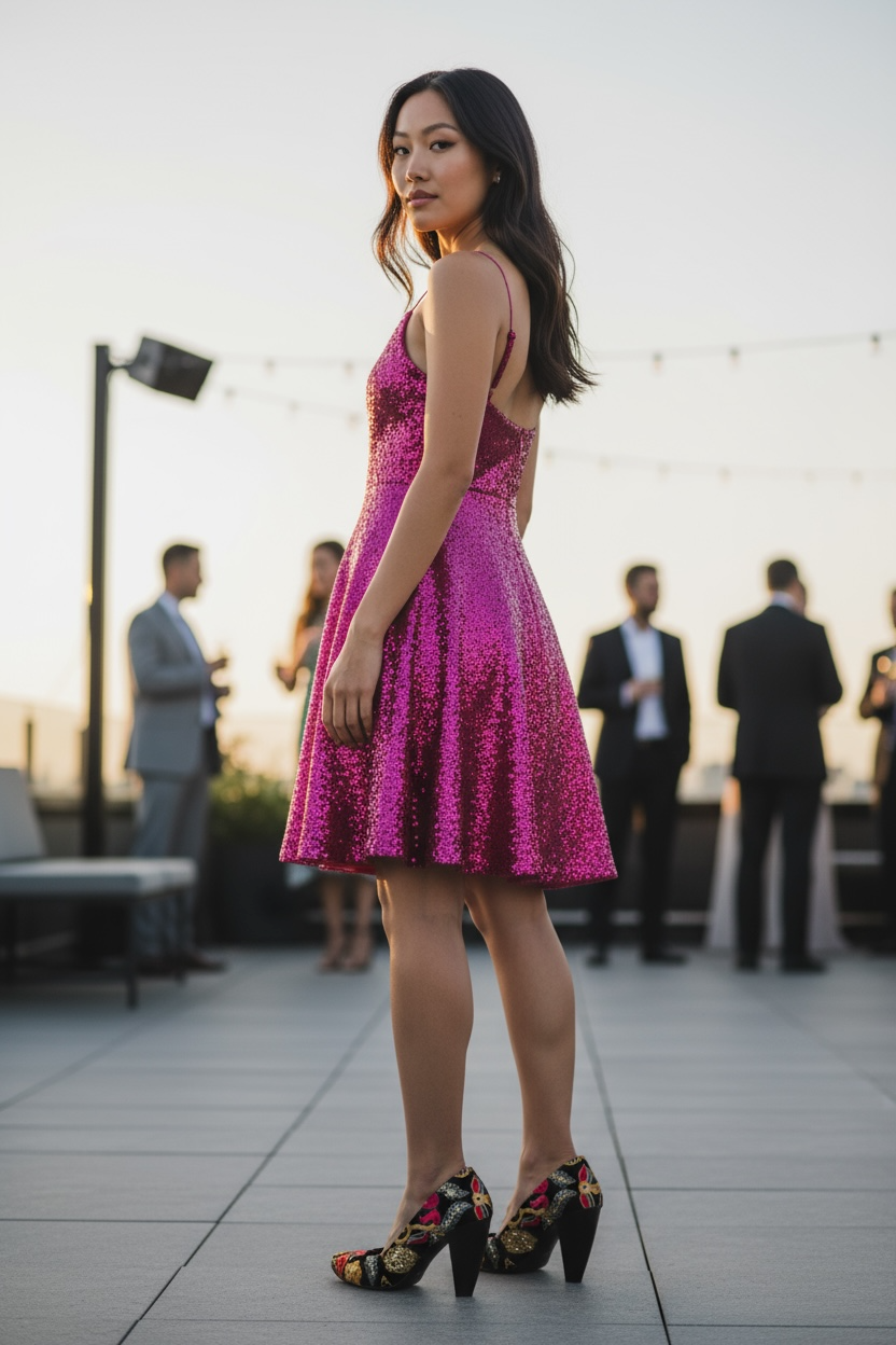 Inglaterre - Black velvet high heel shoe - Chanii B