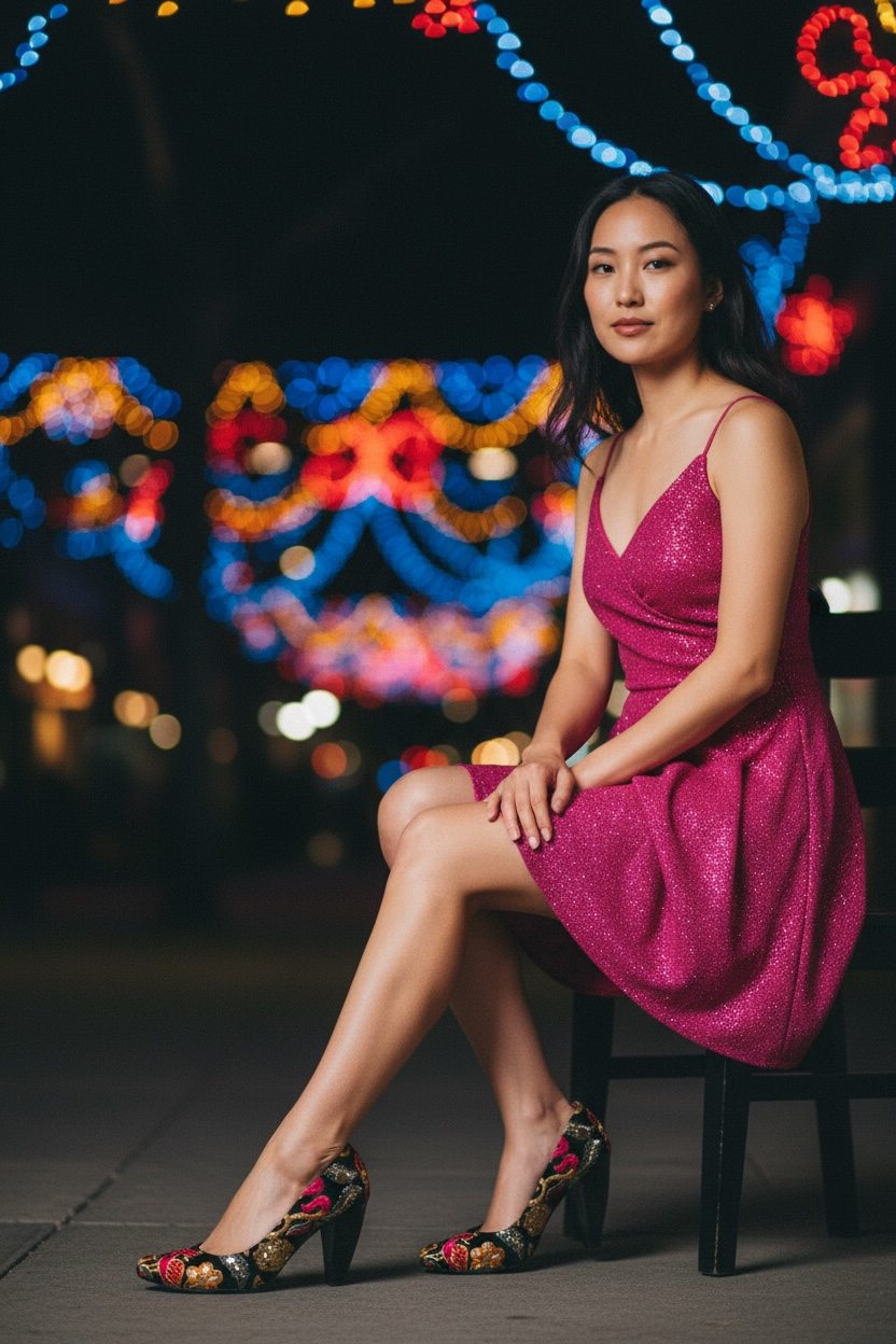 Inglaterre - Black velvet high heel shoe - Chanii B