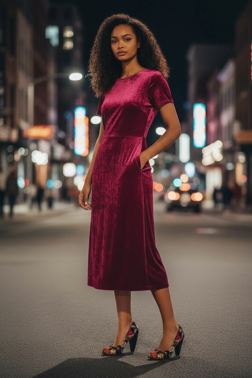 Inglaterre - Royal Purple velvet dress heel - Chanii B