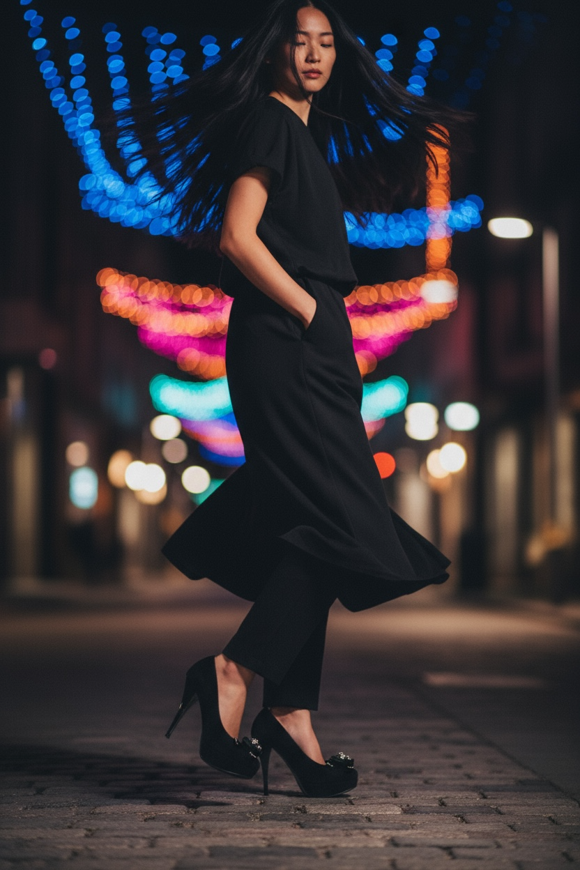 Belle Black suede sparkle - Chanii B