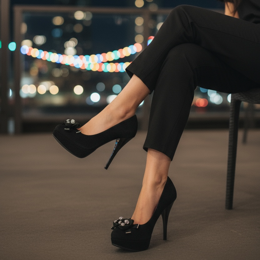 Belle Black suede sparkle - Chanii B