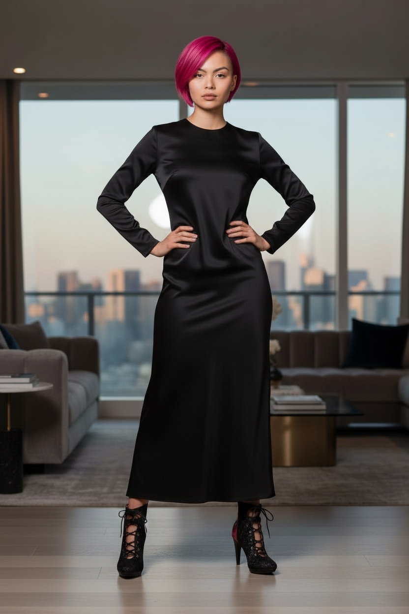 St Martins - Black/Fuchsia high heel shoe - Chanii B