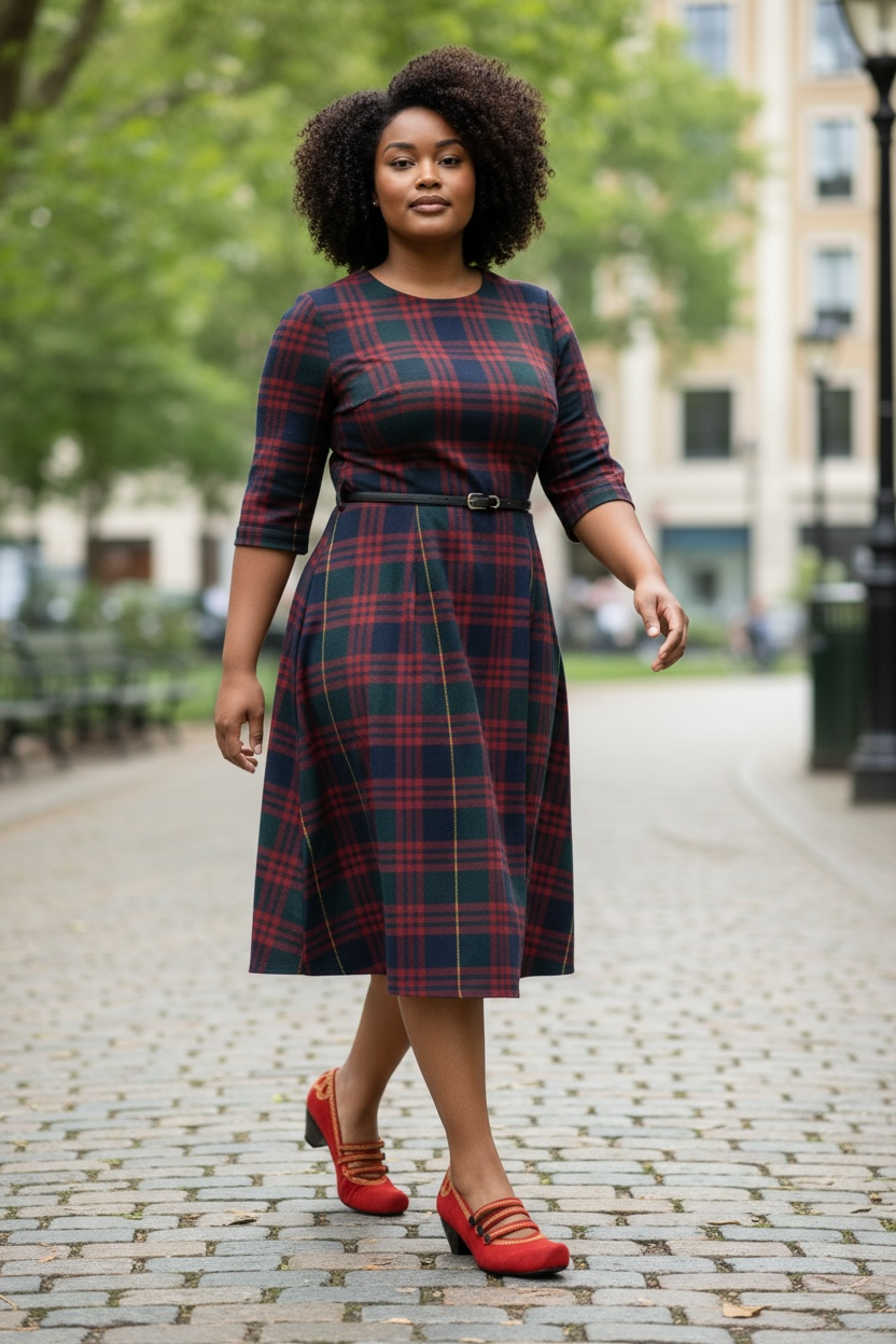 Lichido - Red/Gold Low heel cork shoe - Chanii B