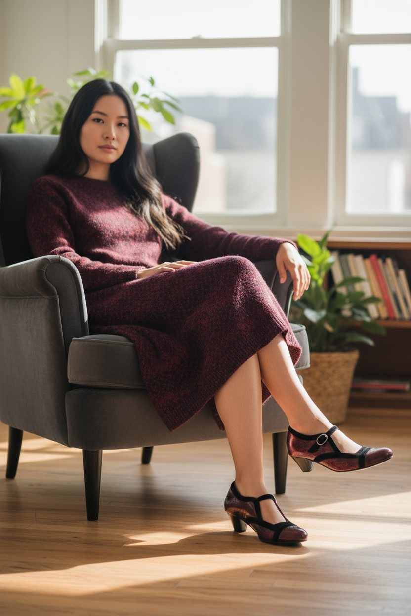 Bouquet - Red Metallic bar shoe-LAST PAIRS 36, 37 AND 40 - Chanii B