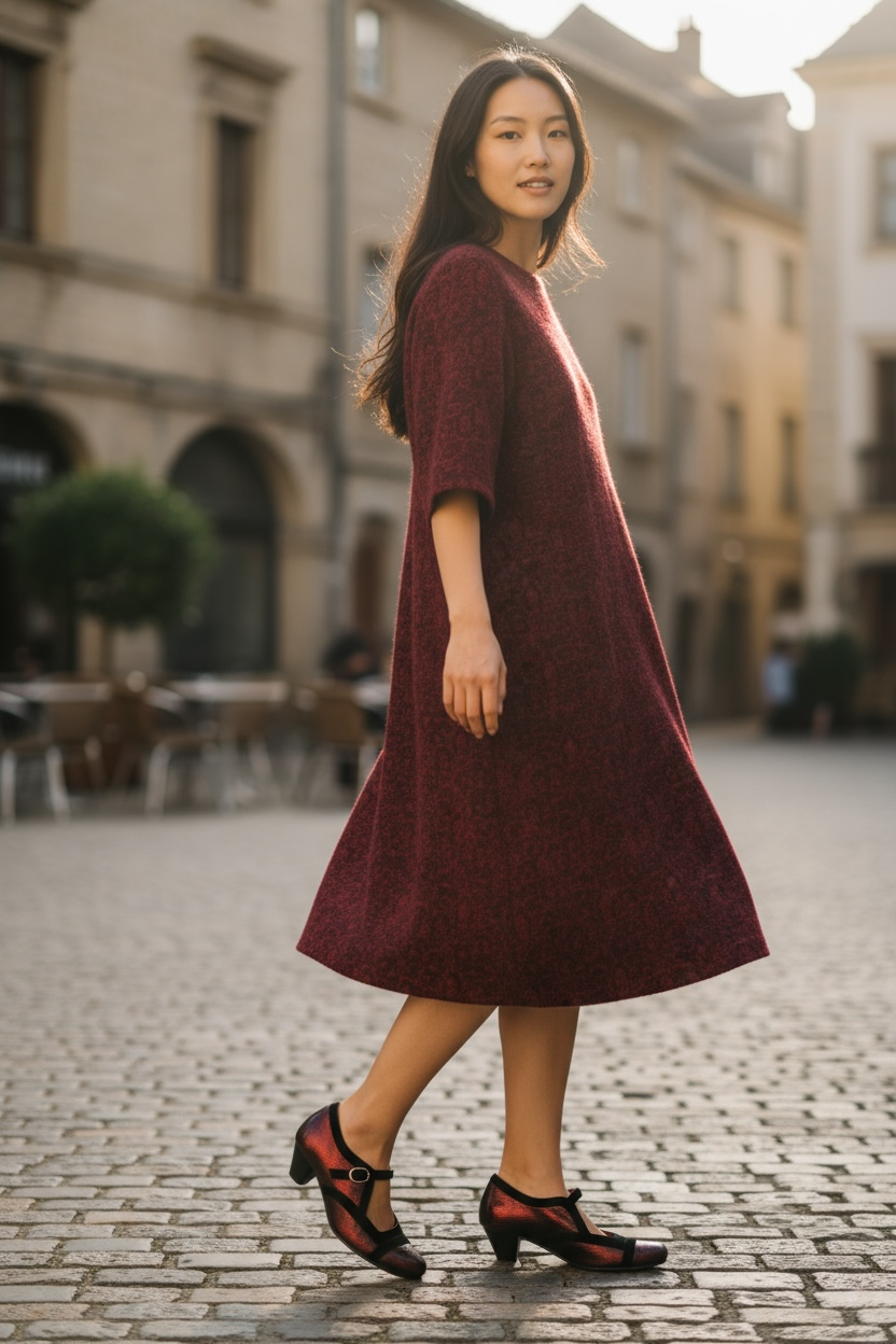 Bouquet - Red Metallic bar shoe-LAST PAIRS 36, 37 AND 40 - Chanii B