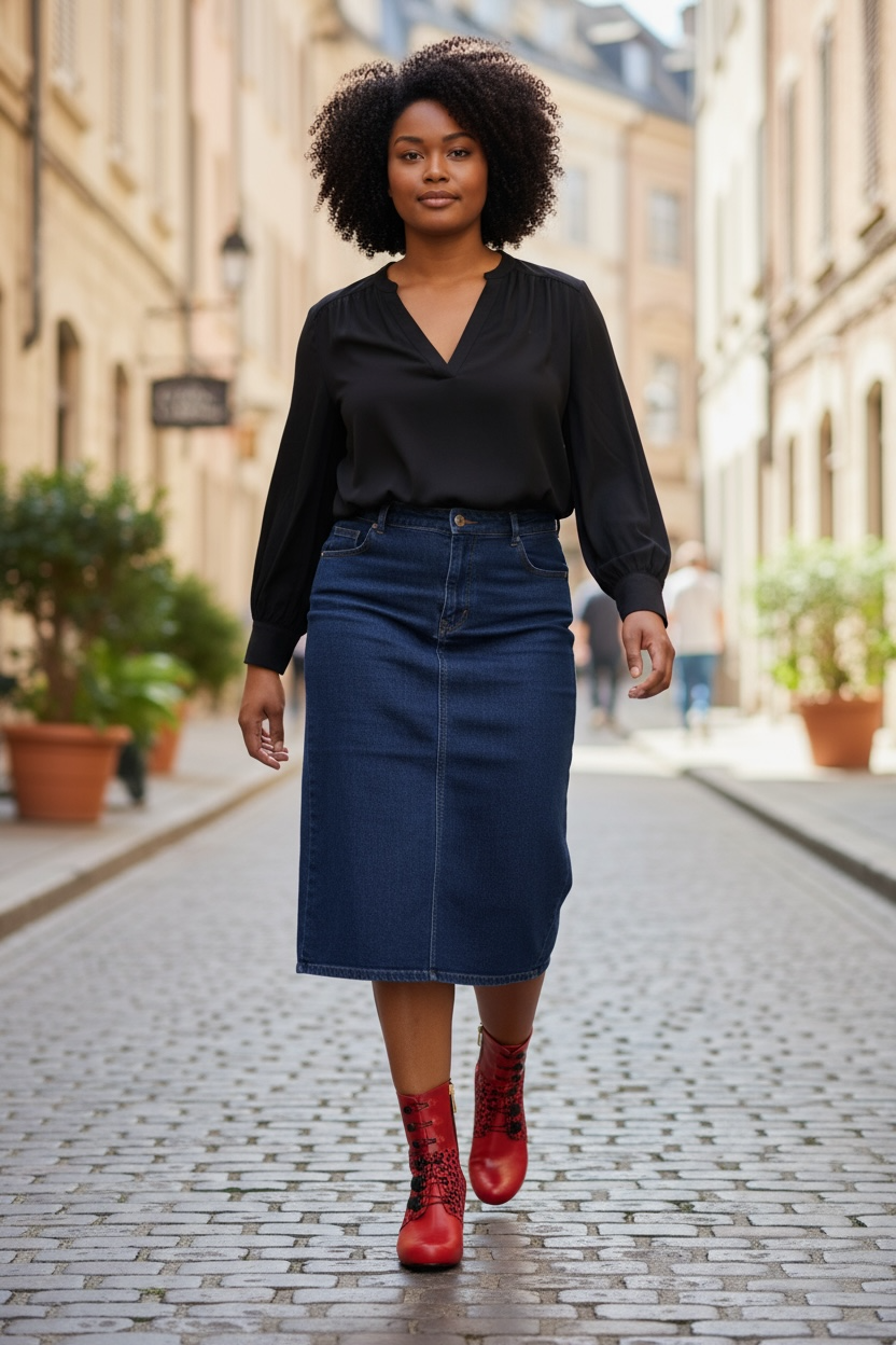 Chateau Noir - Red- leopard Button boot - Chanii B