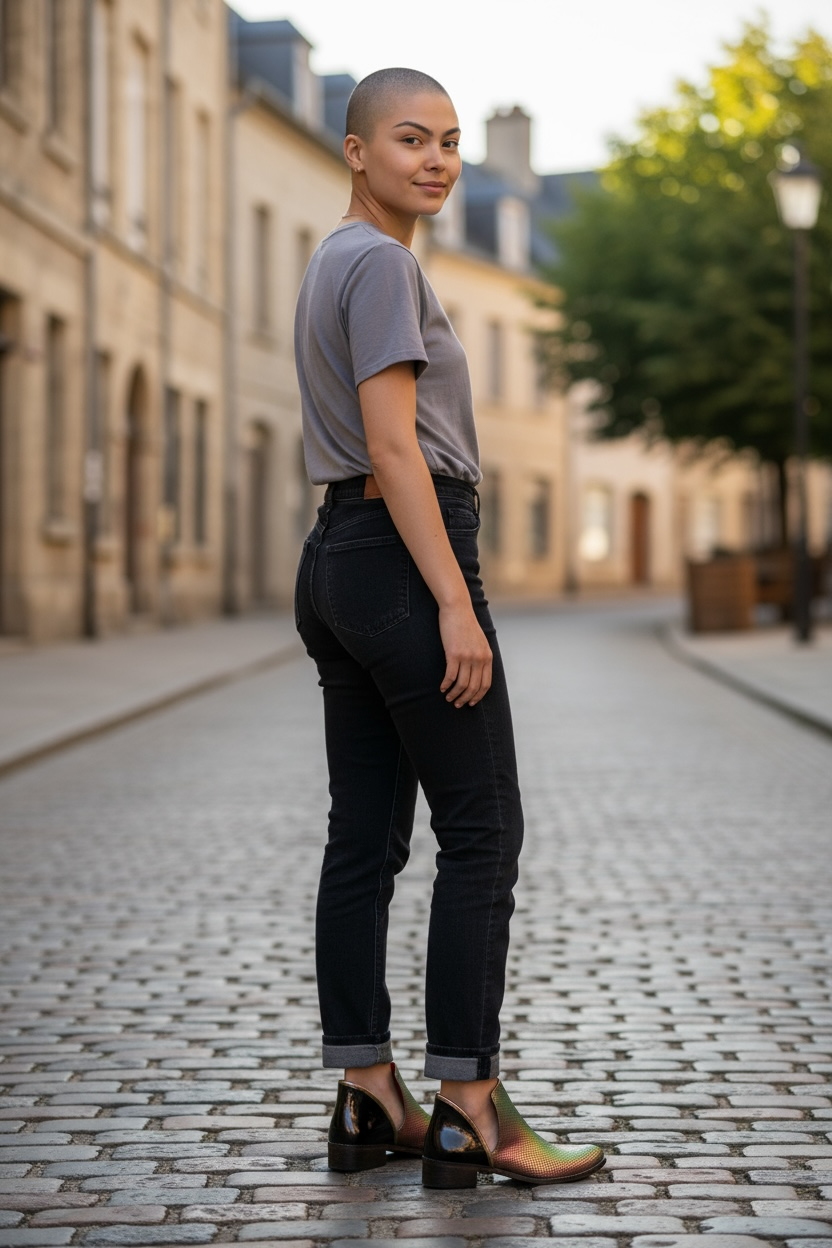 Zippette - Iridescent ankle boot - Chanii B