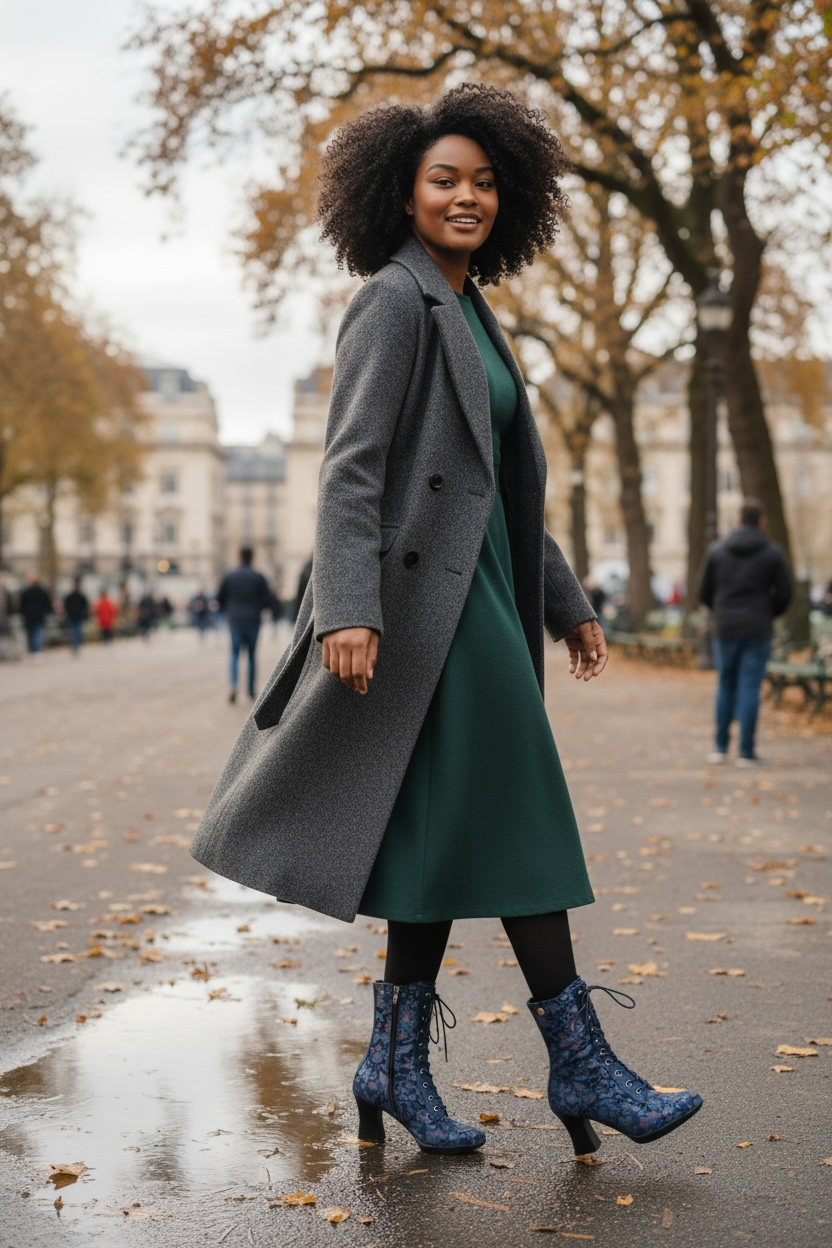 Fergie - Blue Floral victorian lace up - Chanii B