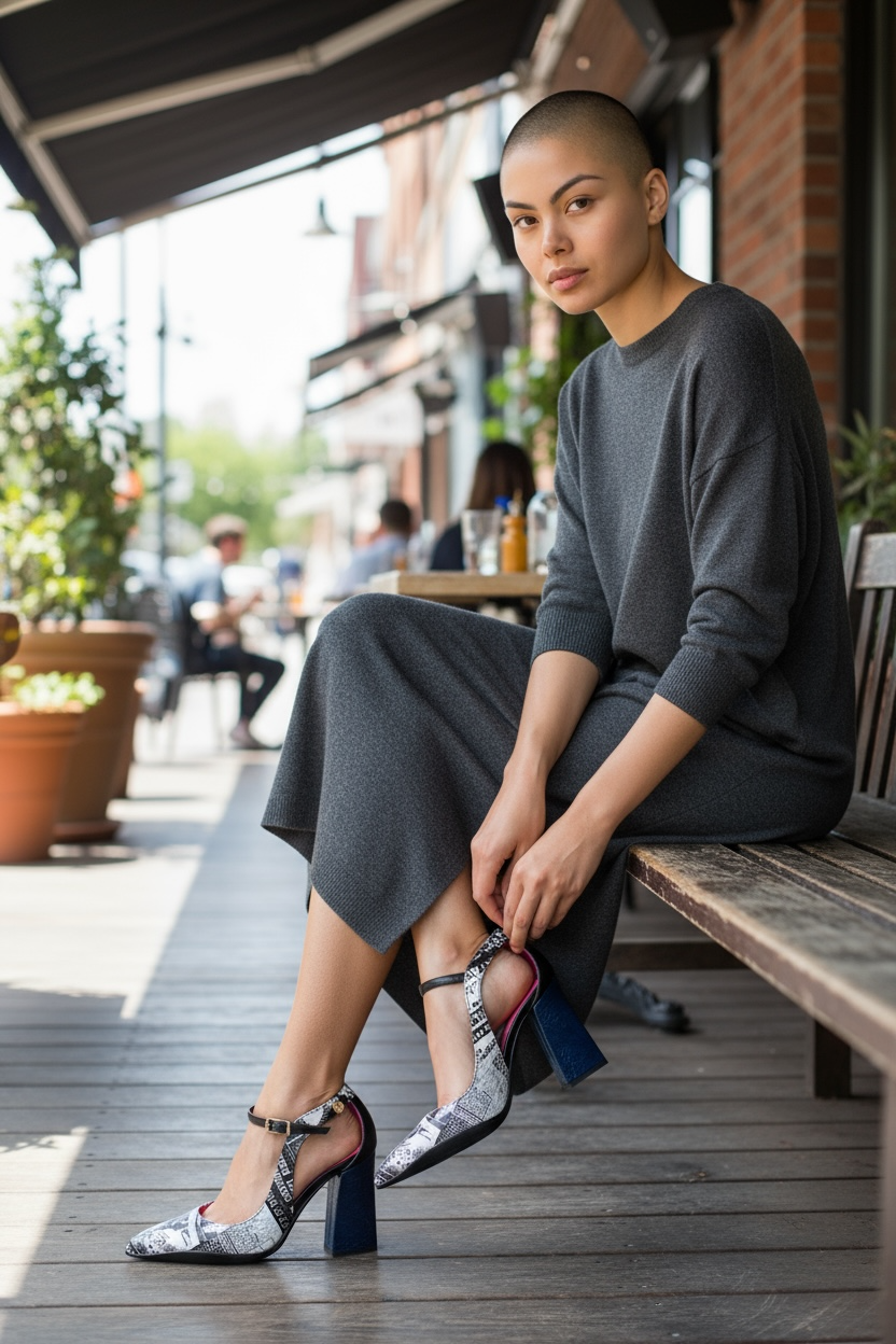 Pointure - Black Newsprint- Navy - Chanii B