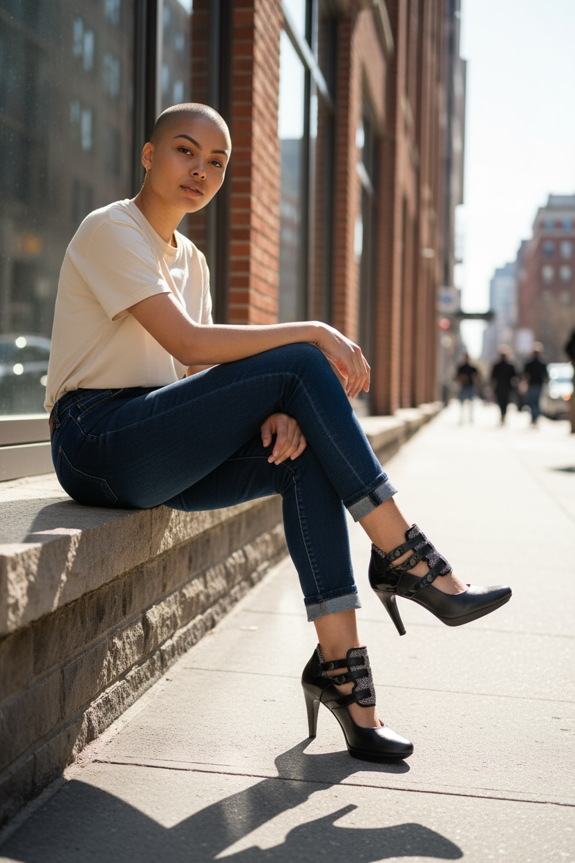 Andes - Black heel shoe