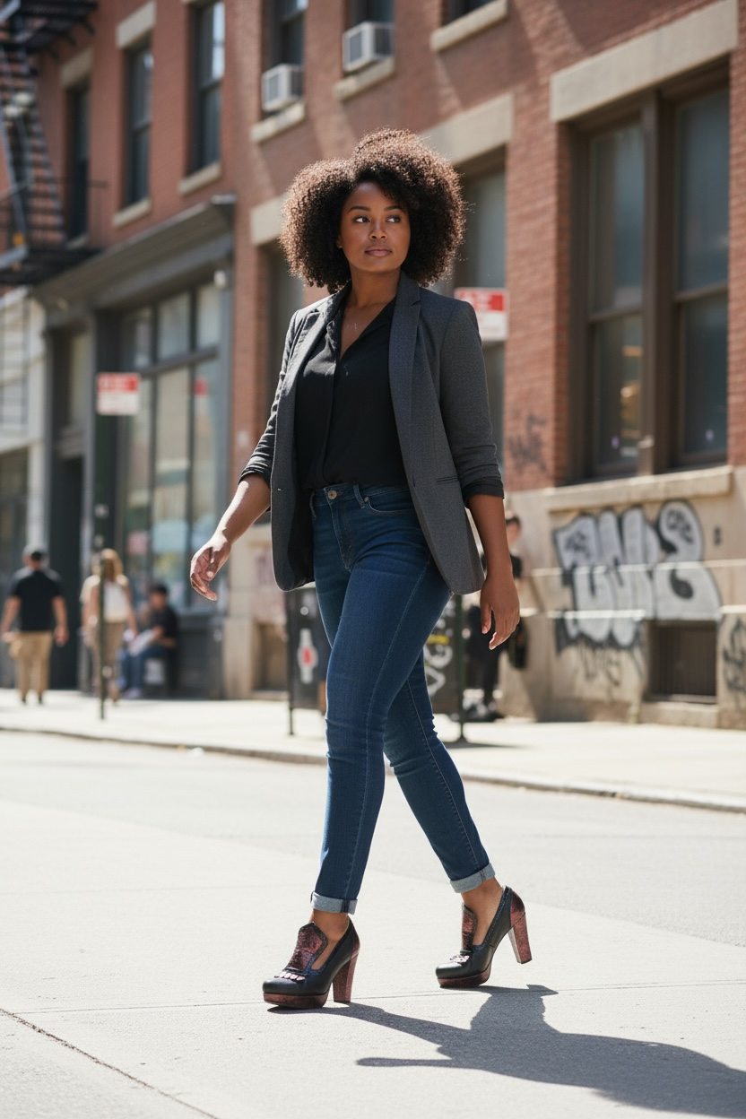 Jete - Black Passion Red platform shoe