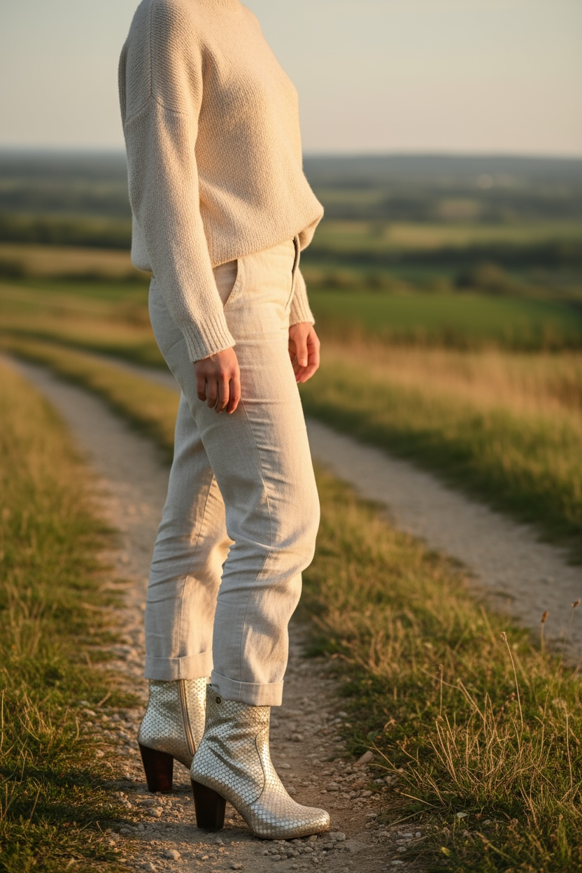 Mais Oui - Gold laser cut ankle boot