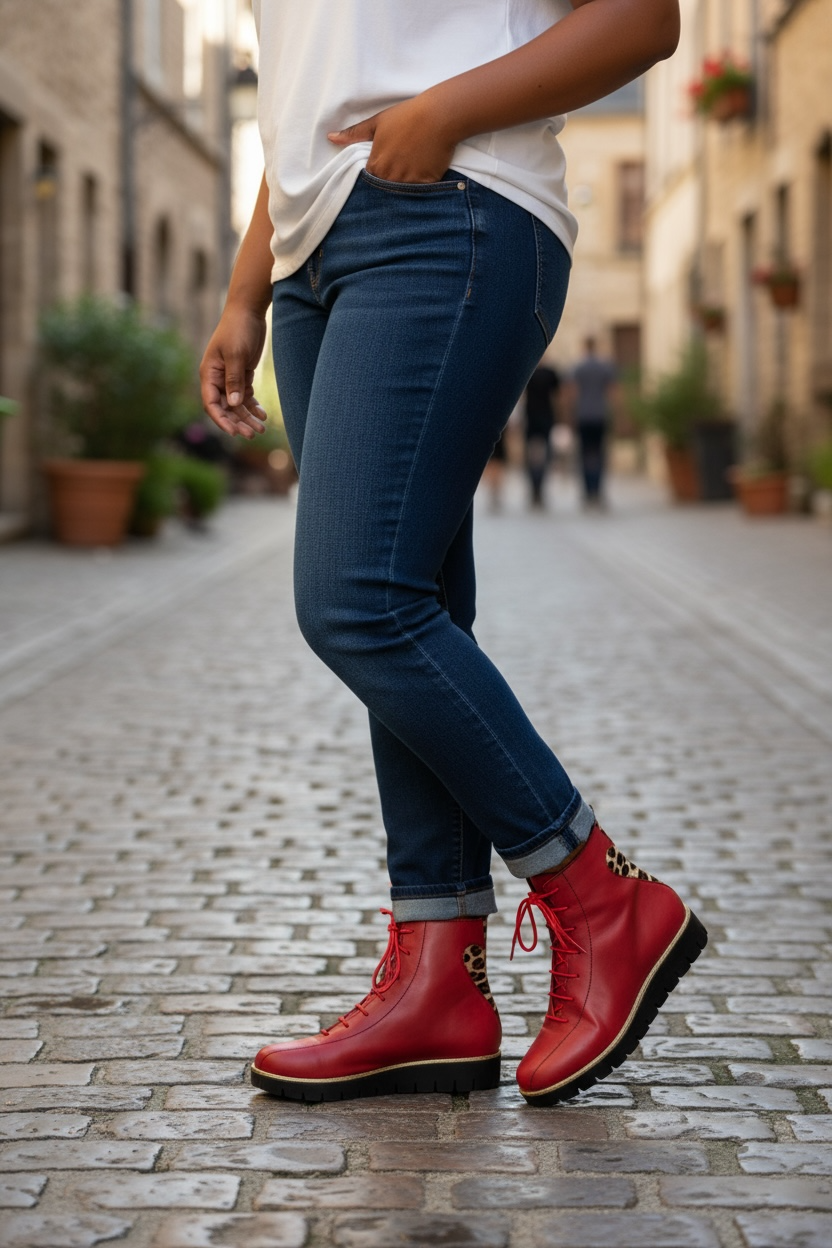 Bang - Red  Natural Leopard- Boot