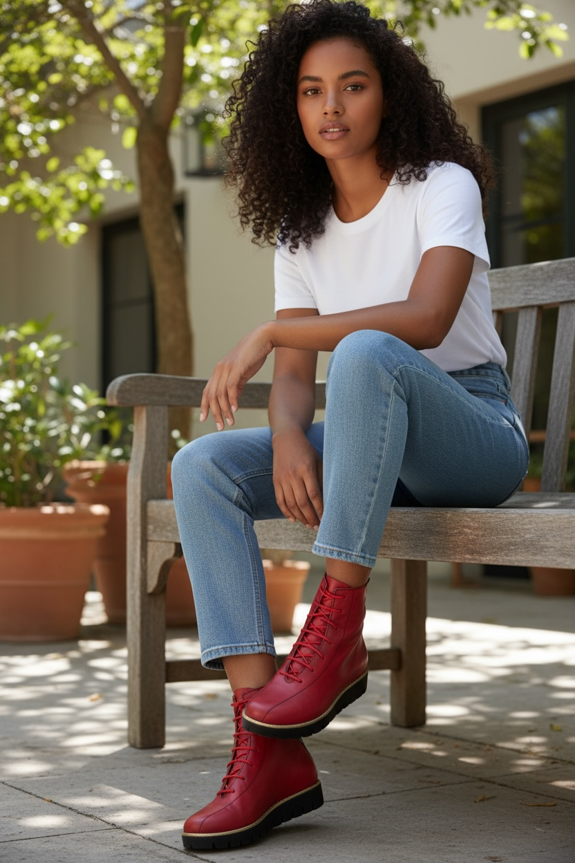 Bang - Red  Natural Leopard- Boot