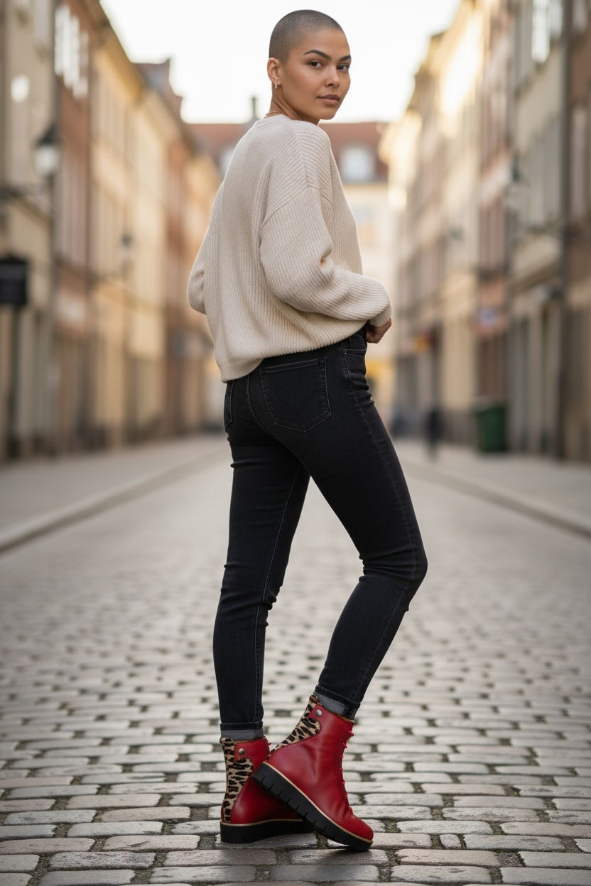 Bang - Red  Natural Leopard- Boot