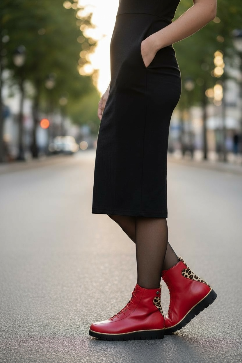 Bang - Red  Natural Leopard- Boot