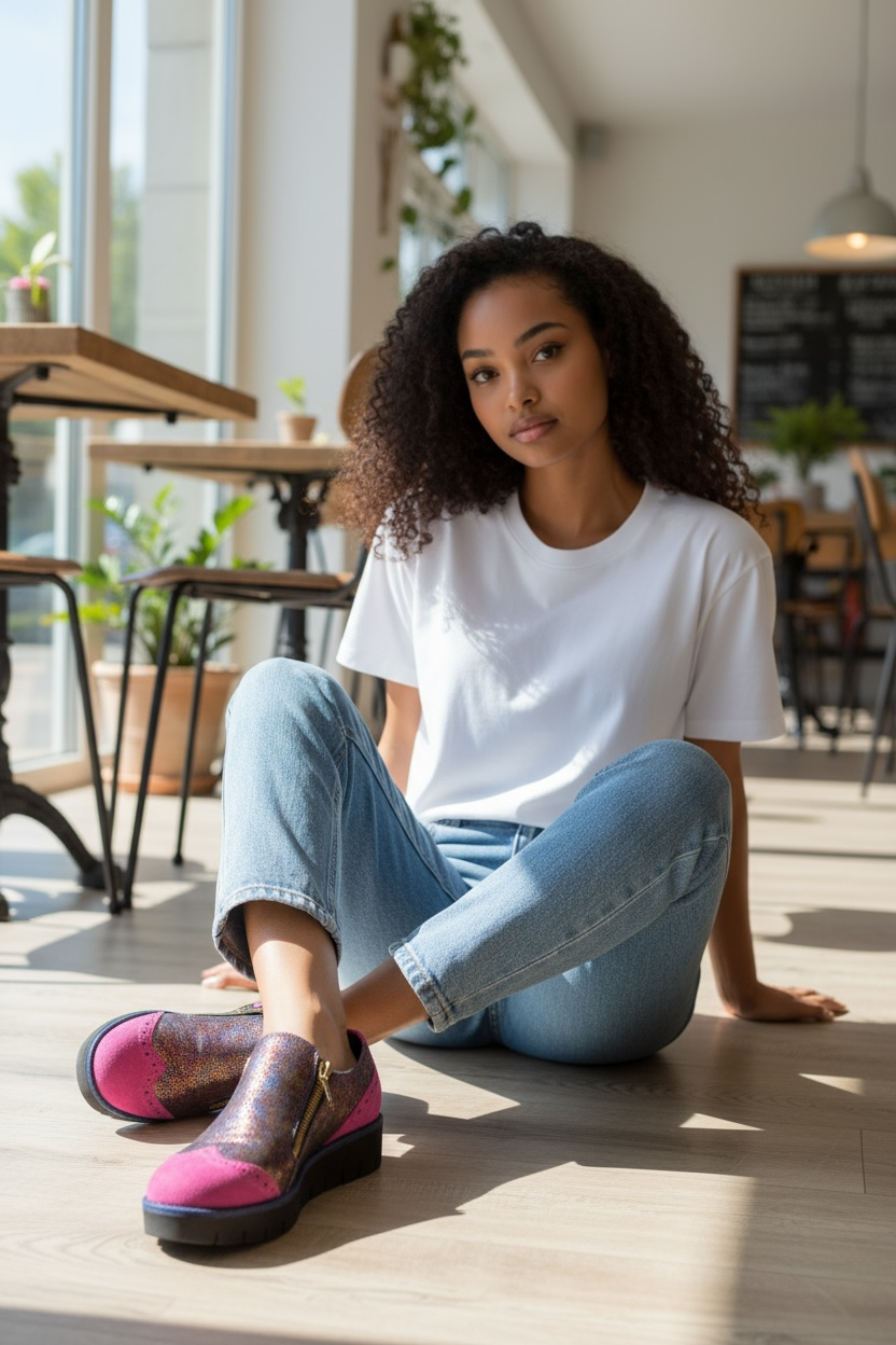 Zap- Cranberry Multi Slip on shoe