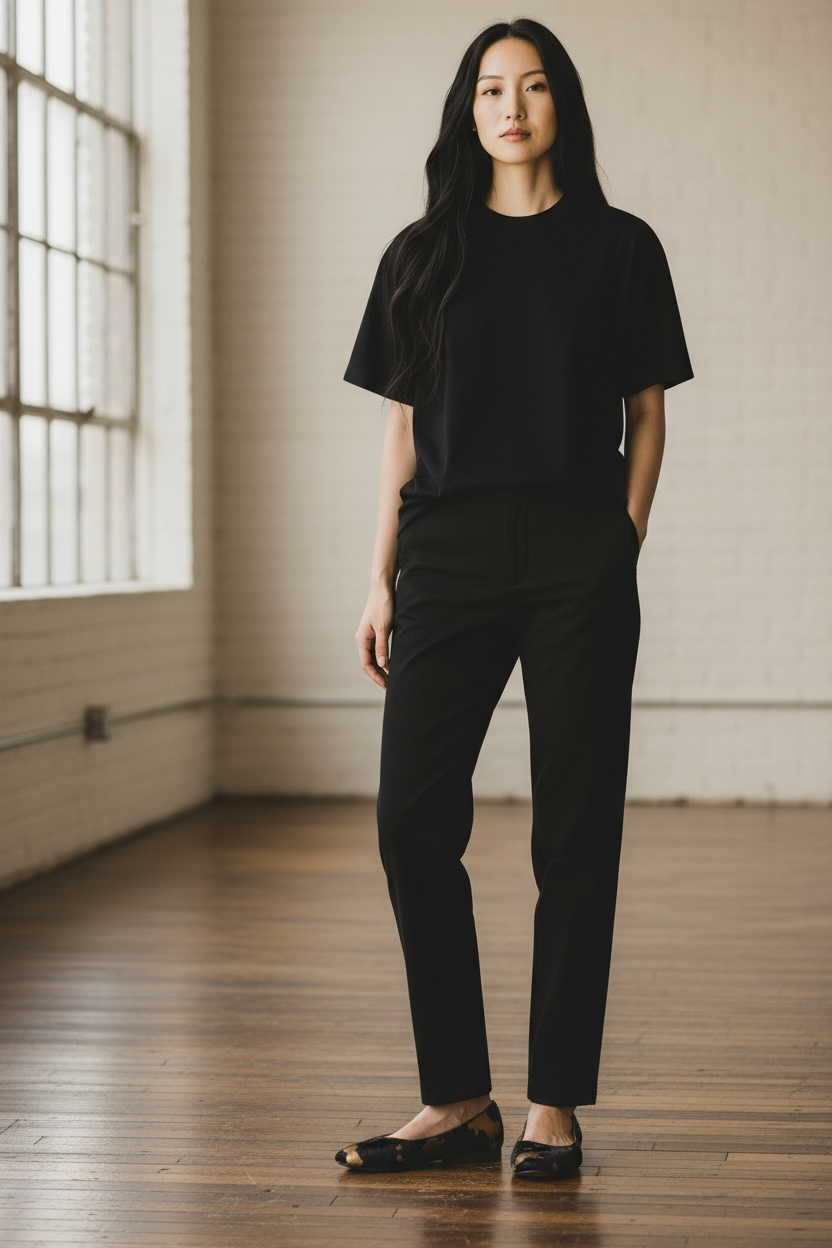 Coquette black bronze ballerina