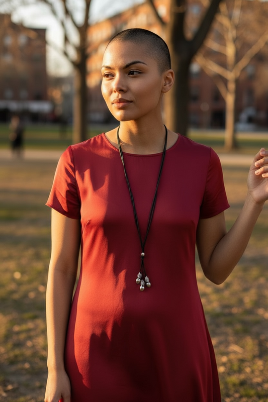 3 hearts- leather and metal necklace