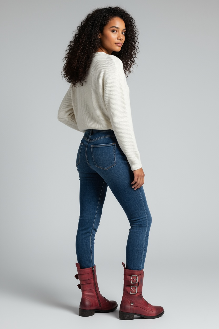 Bon Amie - Cranberry wine lace up ankle boot