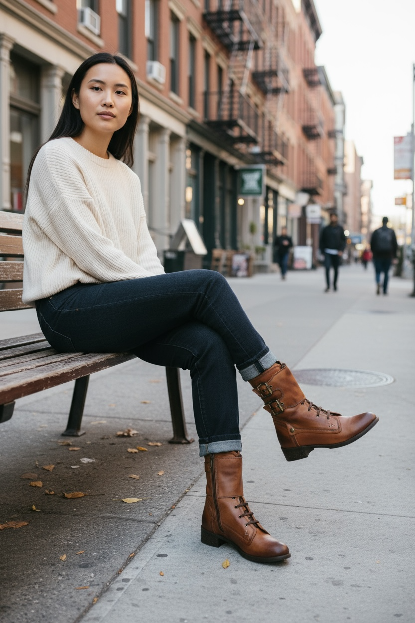 Bon Amie -Lace up ankle boot- Tan