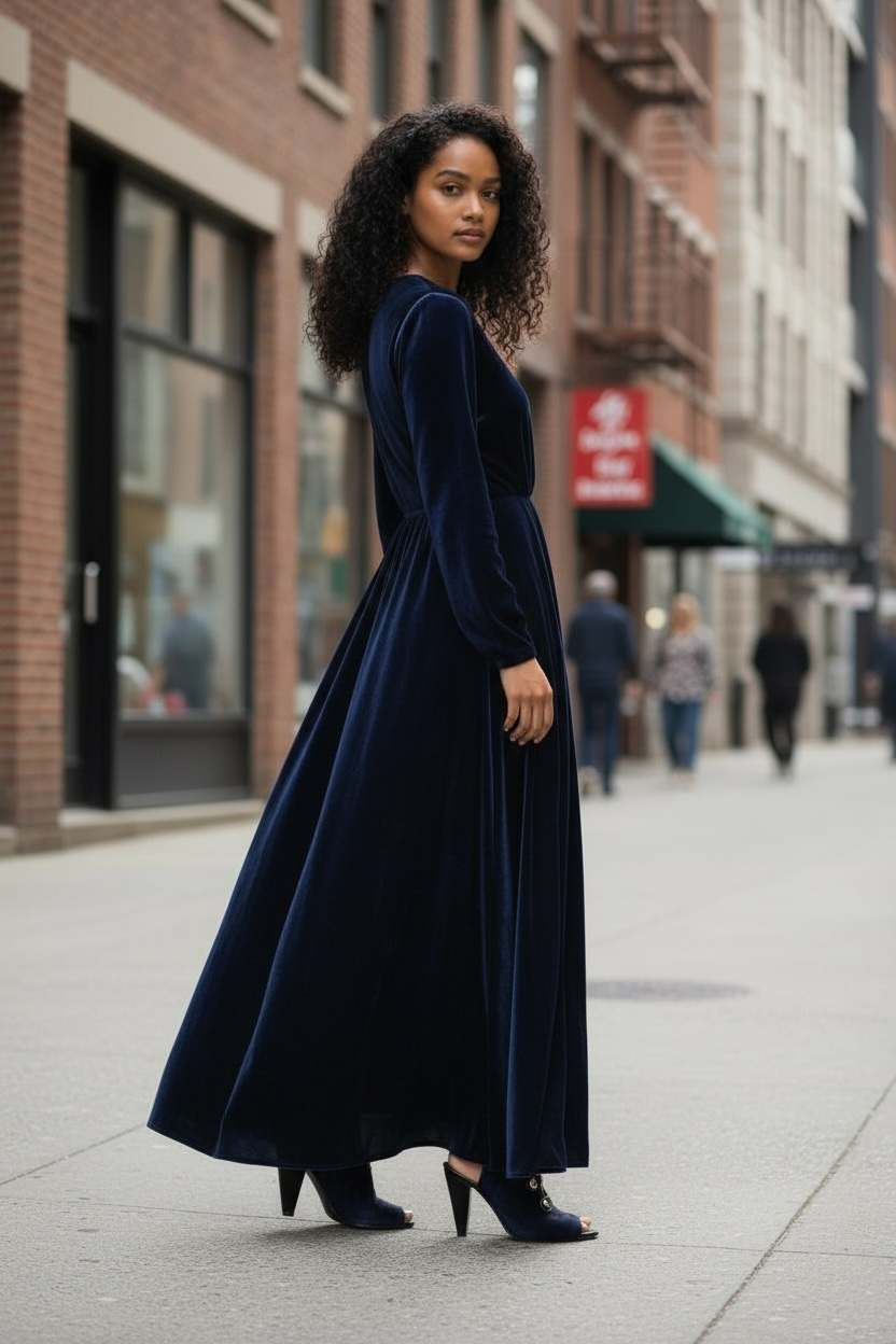 Honey - Navy Pony open toe sandal