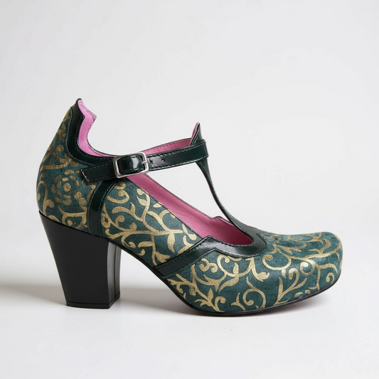 Cerise Teal green scroll- Limited edition