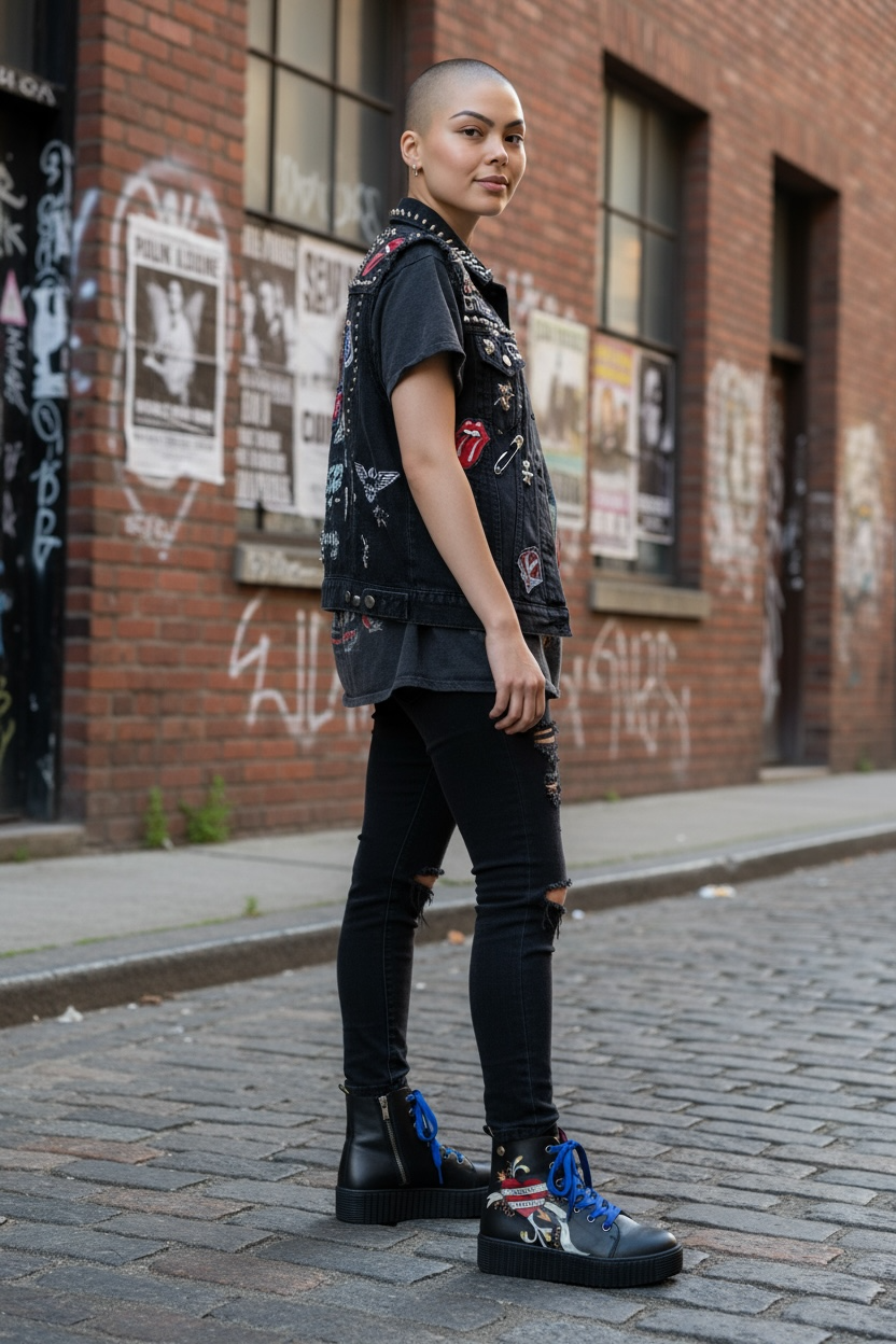 Tattoo- Black ankle boot