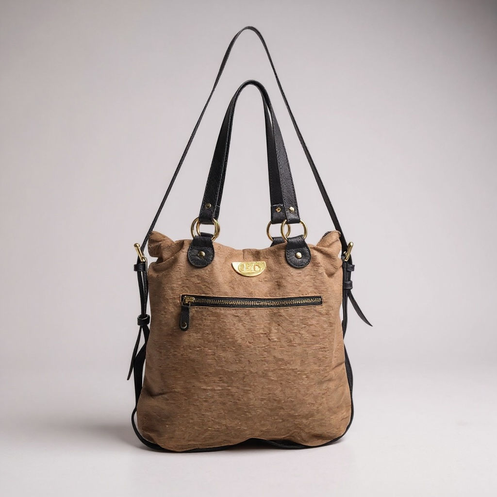 Campagne-tan laser leather handbag