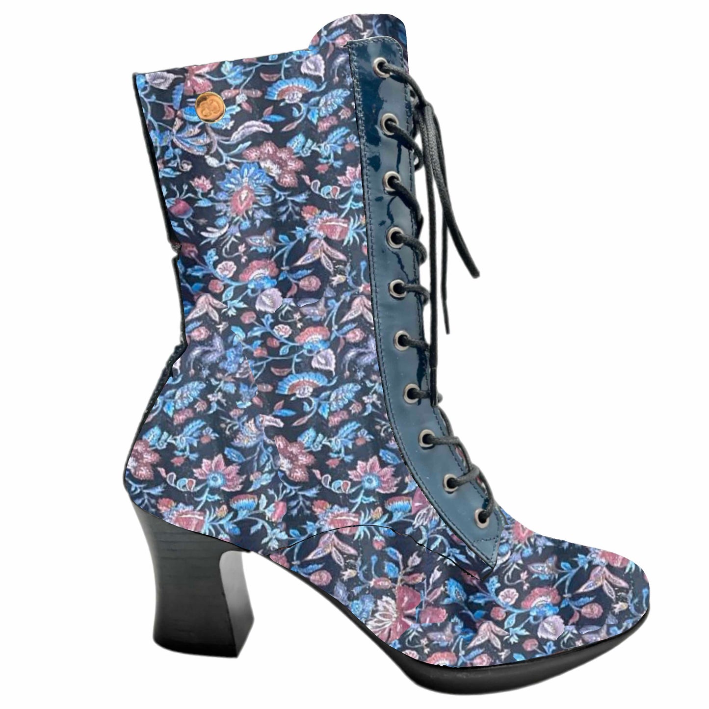 Fergie - Blue Floral victorian lace up