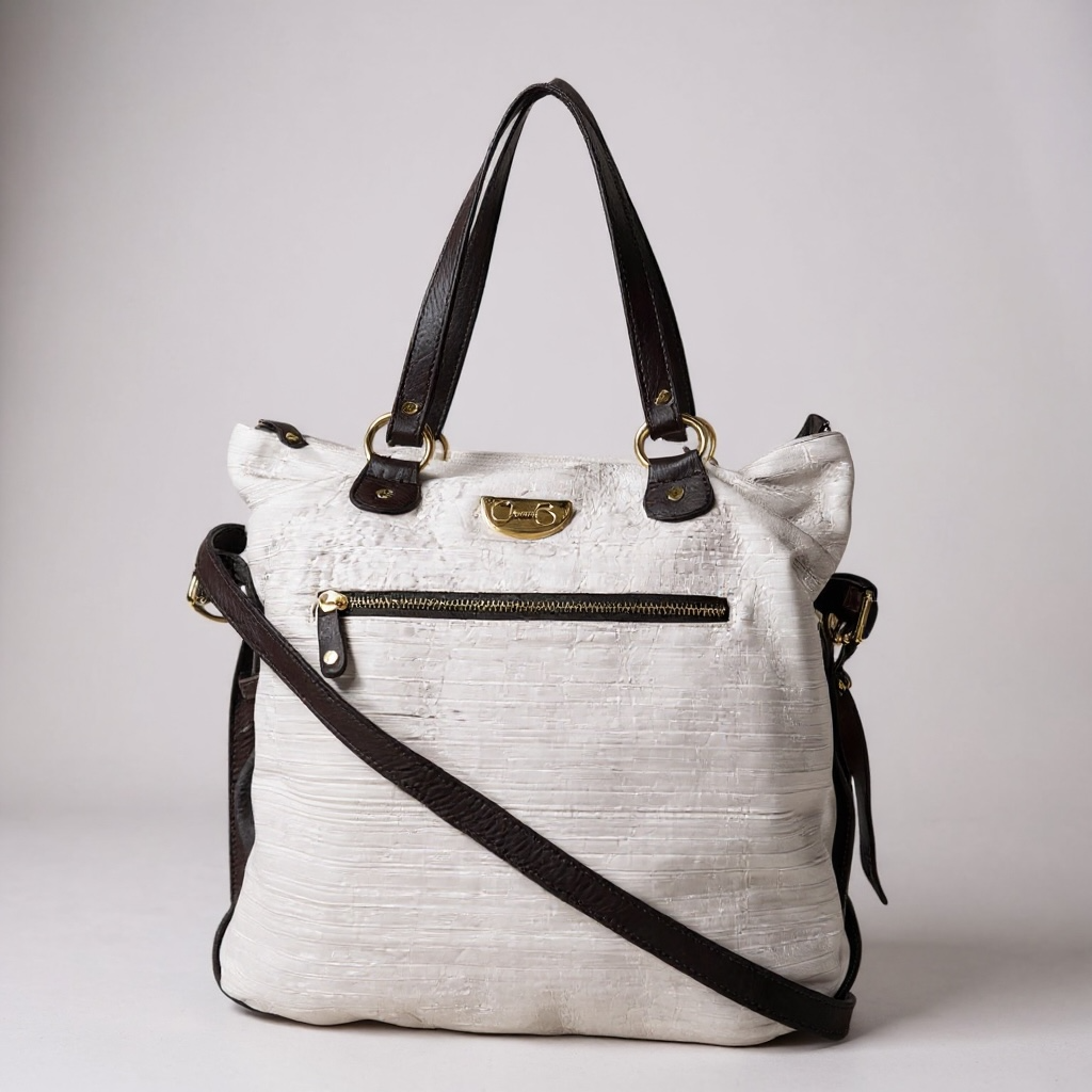Campagne-white laser leather handbag