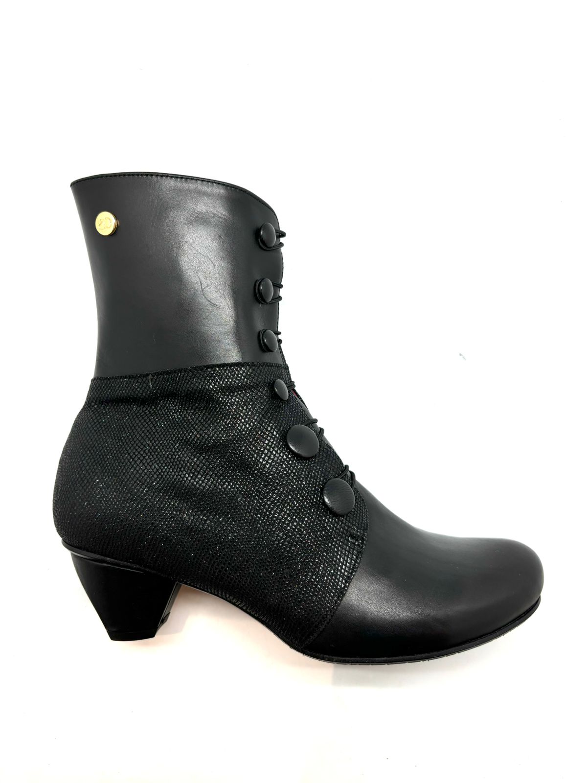 Chateau Noir - Black and glitter Button boot