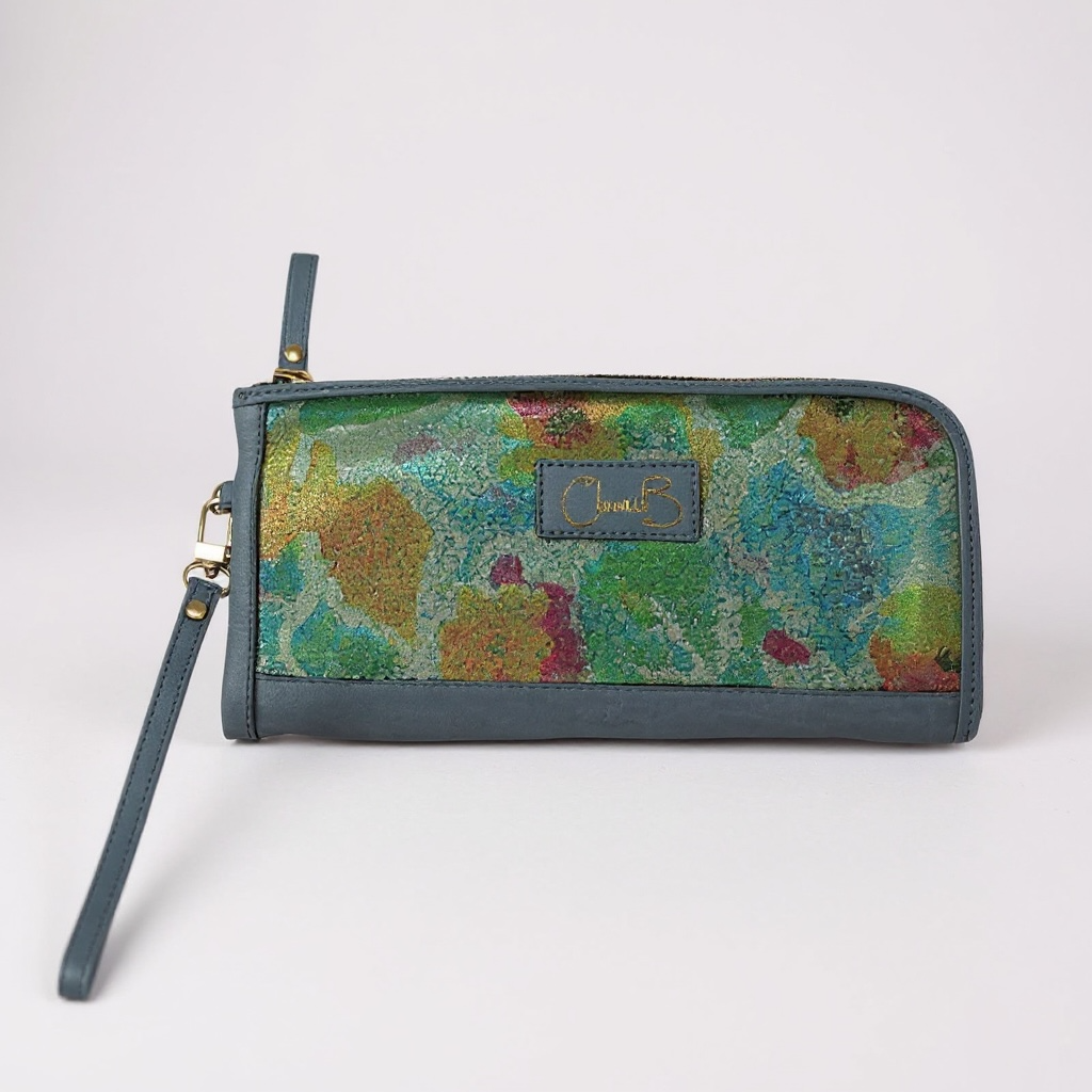 Savon - Turquoise Floral-clutch-wallet