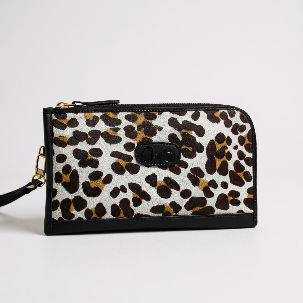 Savon - White Leopard wallet clutch