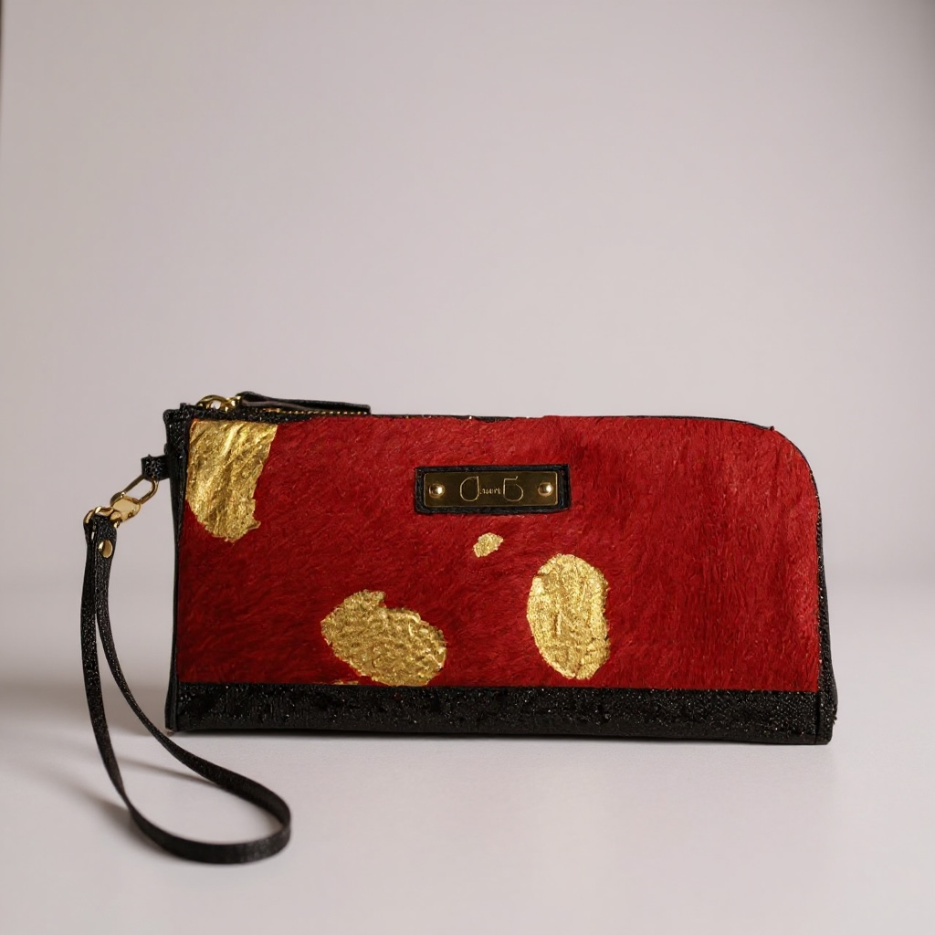 Savon - Red/Gold wallet clutch