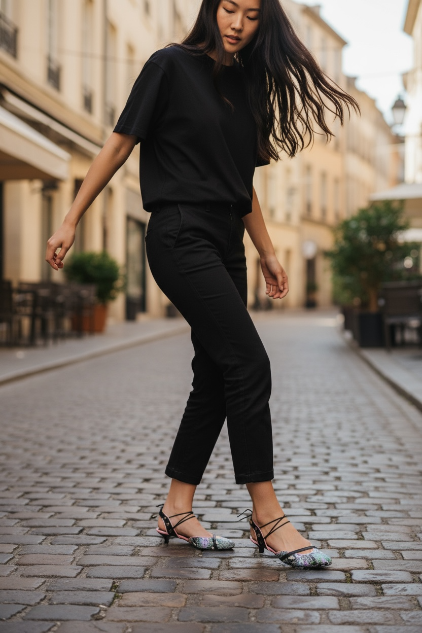 Faire - Flower Python low kitten heel