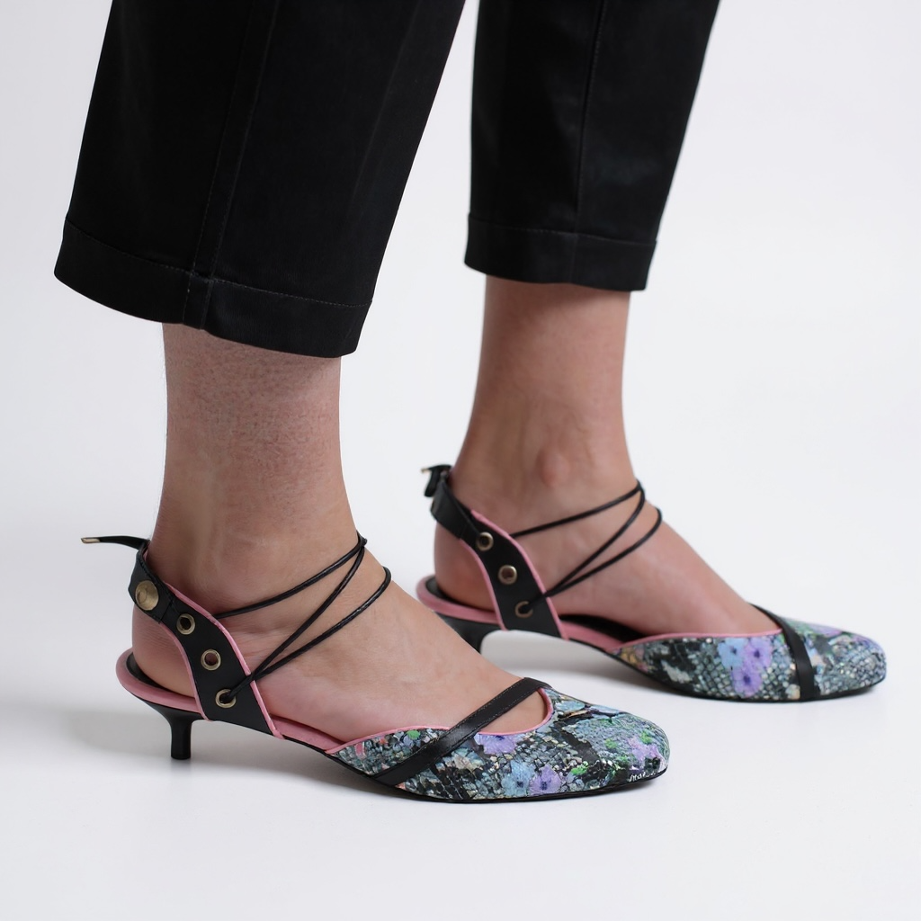 Faire - Flower Python low kitten heel
