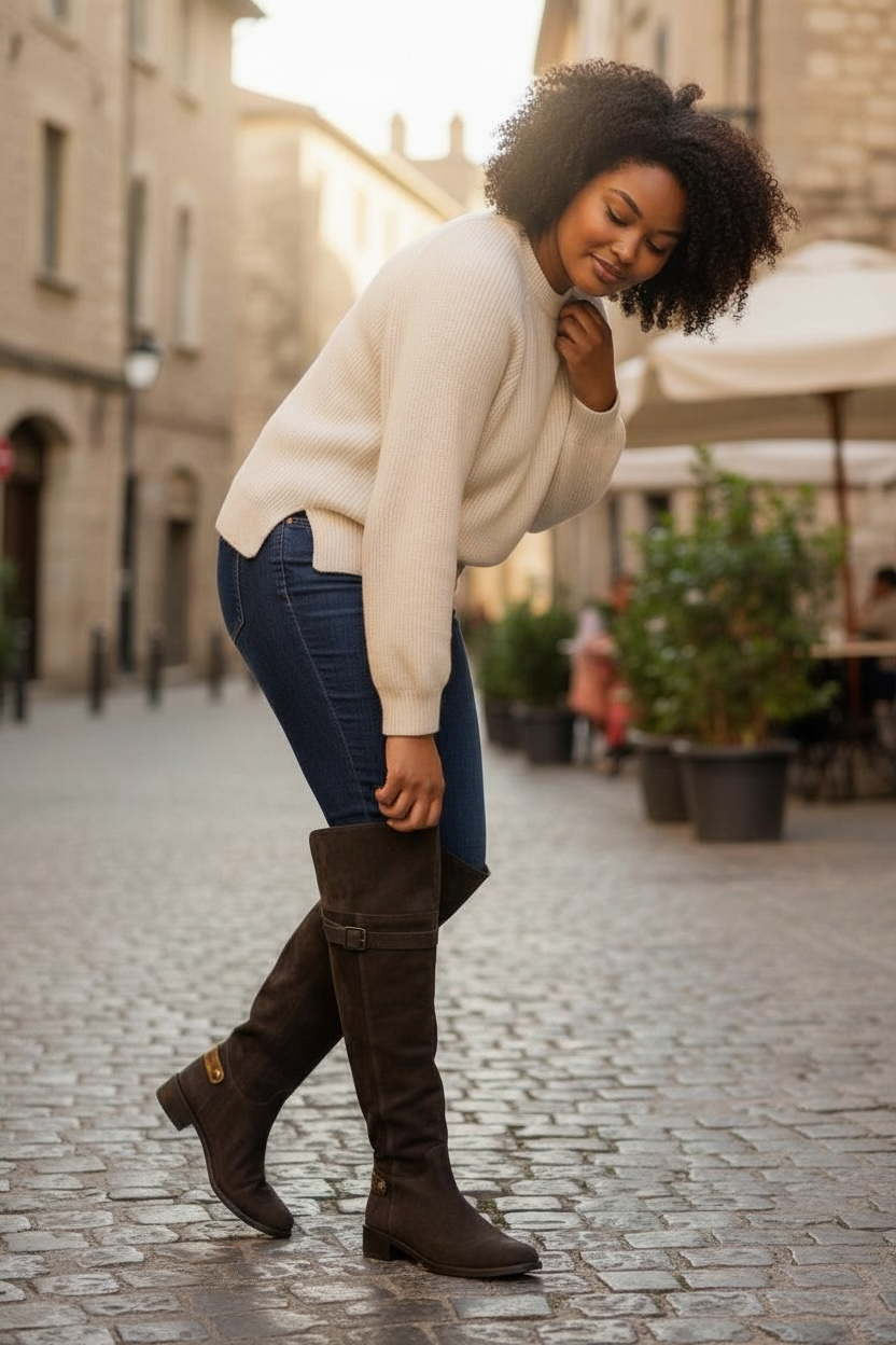 St Germaine - Brown Leather 20" wide calf