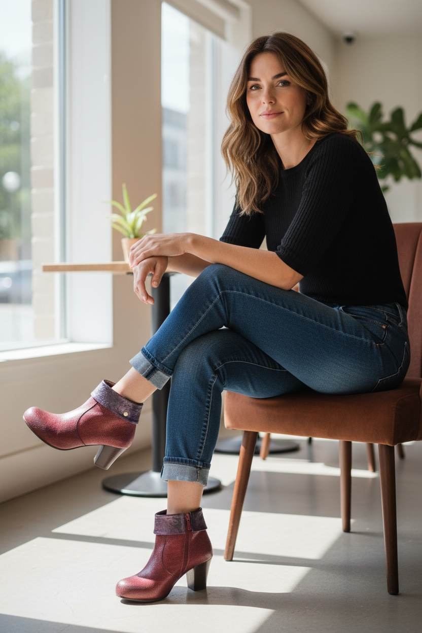 Mais Oui - Wine metallic- purple flower