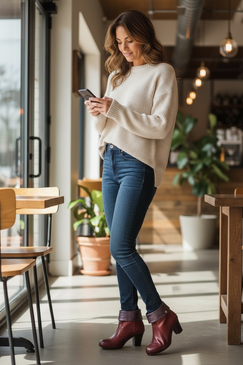 Mais Oui - Wine metallic- purple flower