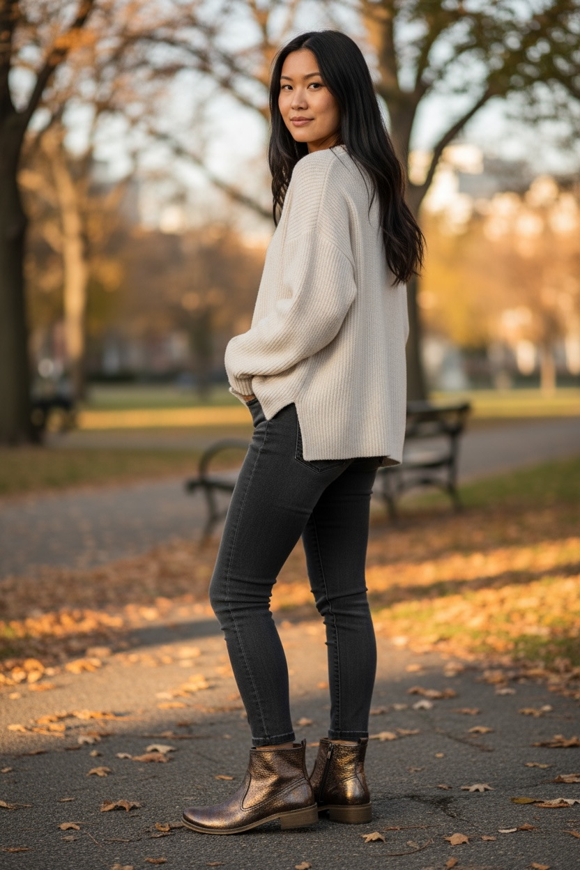 Zipp - Iridescent ankle boot