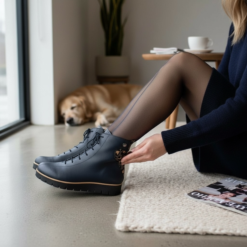 Bang - Navy Gold Leopard- Boot