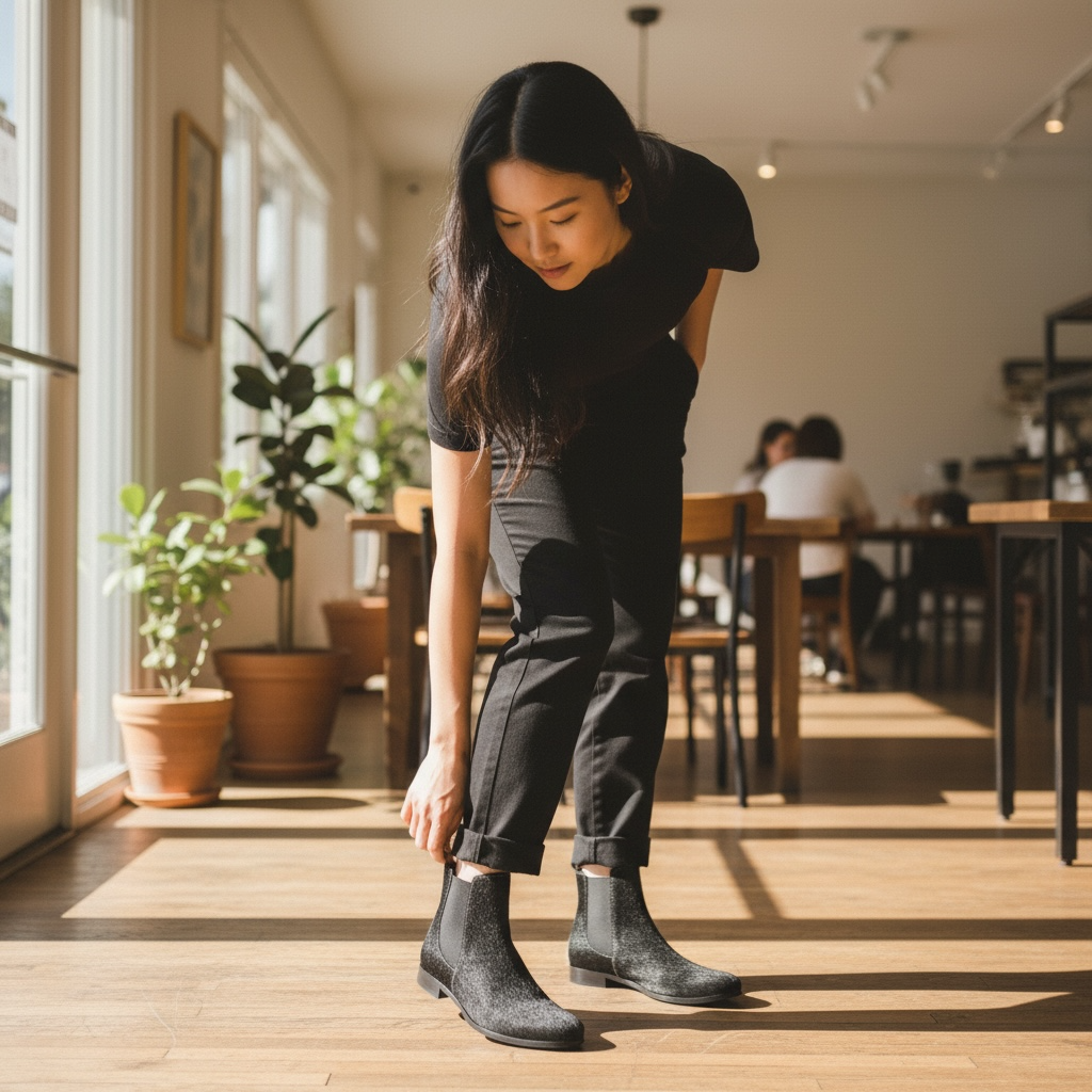 Taille - Black Platinum Cowhide Chelsea boot