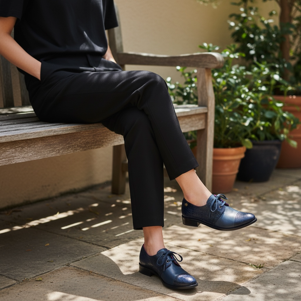 Ecoute- Navy lace up shoe