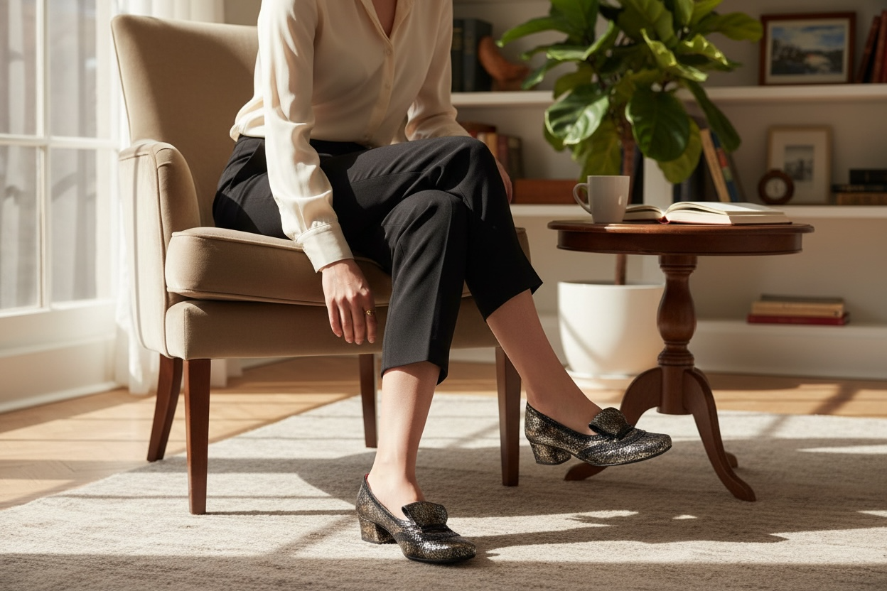 Persi - Bronze/Pewter low heel shoe