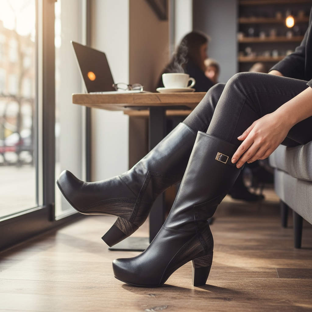 Persimmon - Navy cork boot