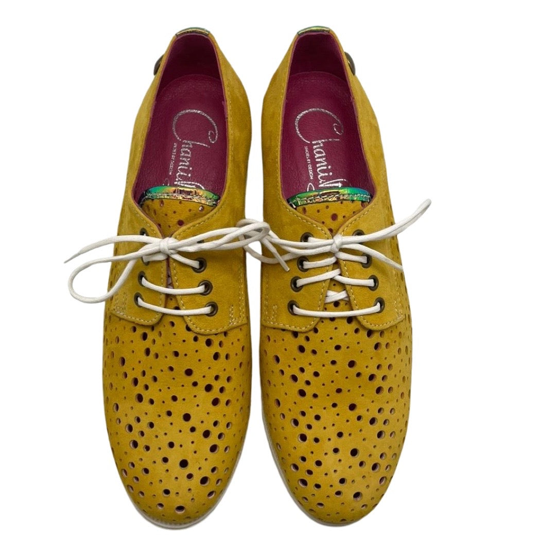Cordon - Yellow Suede lace up shoe